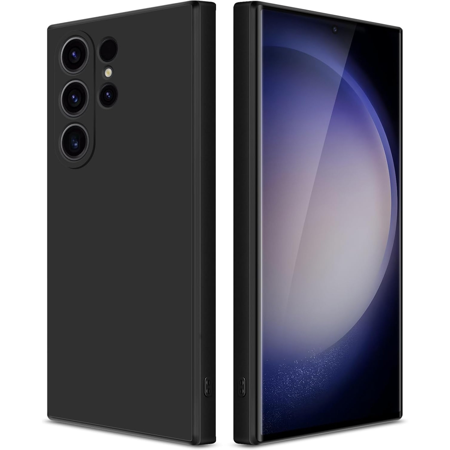Husa telefon compatibila cu Samsung Galaxy S23 Ultra, Soft Silicone Premium, Anti-Soc, Protectie camera, Microfibra interior ( catifea ), Margini Ridicate pentru Protectia Ecranului, Negru