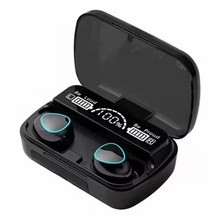 Vezeték nélküli fülhallgató, Bluetooth, vízálló, alacsony zajszint, mágneses tok, vezeték nélküli, LED kijelző, 2000mAh akkumulátor