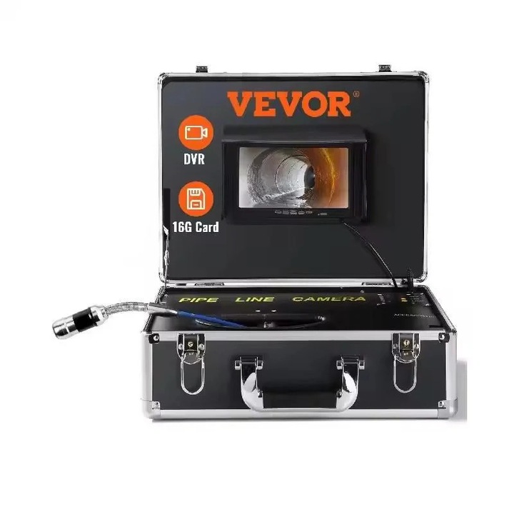 7-инчова инспекционна камера, VEVOR, 1000TVL, водоустойчива, 16GB карта