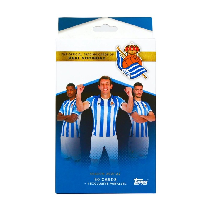 2021/22 Topps Real Sociedad Official Team Set Soccer Hanger Doboz (50db Focis Kártya, benne 1db Exclusive Sorszámozott Parallel Kártya!)