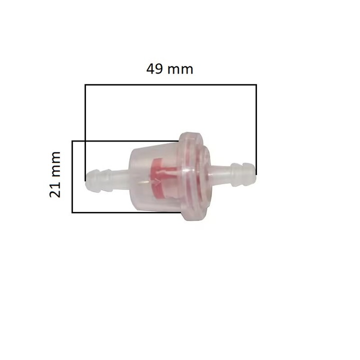Benzin és gázolajszűrő műanyag betétes 41 x 21 mm - Ø 6 mm
