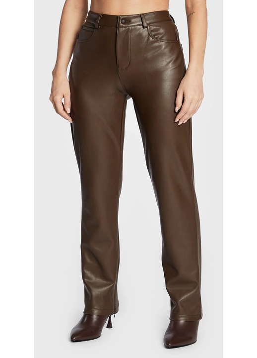 Pantaloni dama Guess, Bumbac, Maro