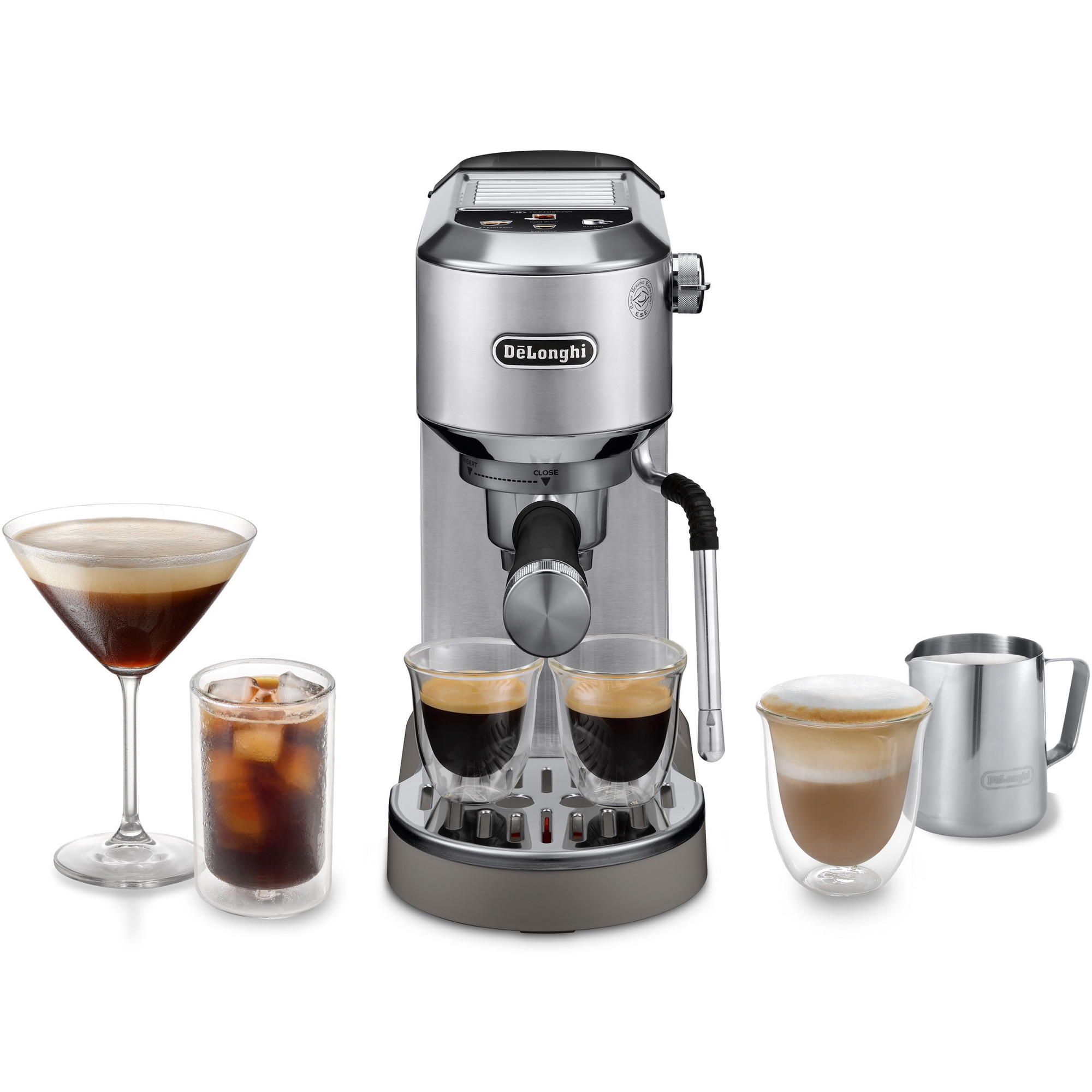 Espressor manual De’Longhi Dedica Duo EC890.M, 1450W, 15 bar, argintiu
