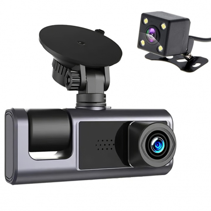 Camera Auto Fata-Spate, by ONSG®, Camera auto DVR-06 1080p, Inregistrare Full HD, Ecran 2 Inch, Detectie Miscare, Night Vision, Senzor G pentru Evenimente, Monitorizare Parcata, Accesorii Auto