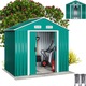 Magazie metalica de gradina/exterior, pentru scule, Gardebruk, 200x135x190cm, usi duble, Verde