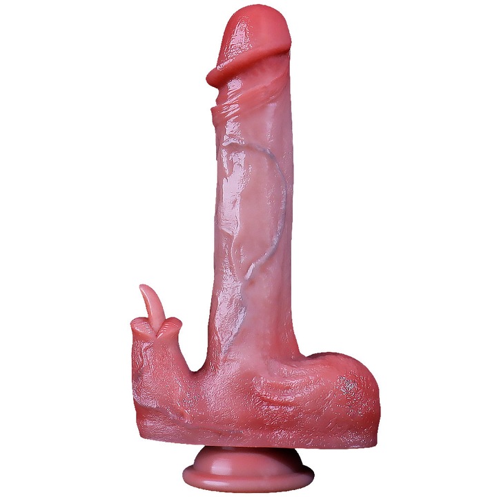 Дилдо, Реалистичен дизайн, 10 скорости на вибрация, Цвят Телесно розов, Водоустойчив