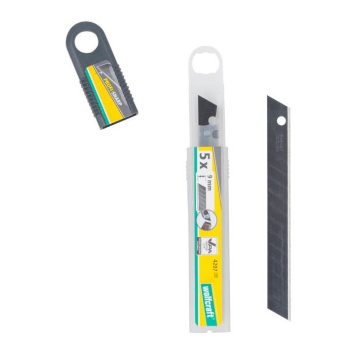 Set 5 lame detasabile Wolfcraft 4207100, profi negre 13 segmente, inaltime lama 9 mm