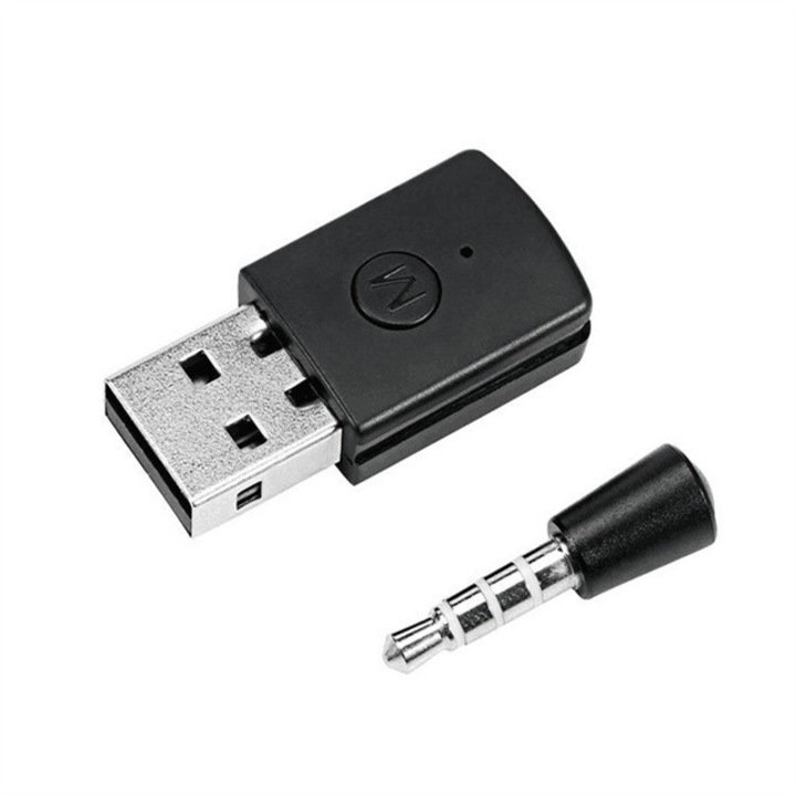 Vezeték nélküli adapter, Bluetooth kapcsolat, PlayStation 5/PlayStation 4/PC/Xbox játékkonzolokkal kompatibilis, fekete