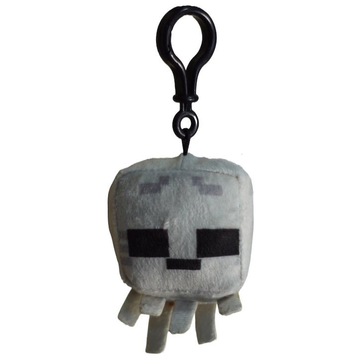 Плюшена играчка Minecraft, сива 8 см с ключодържател и 2 етикета