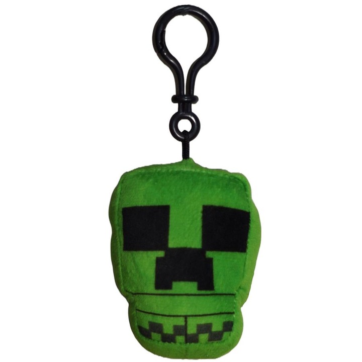Плюшена играчка Minecraft, зелена 8 см с ключодържател и 2 етикета