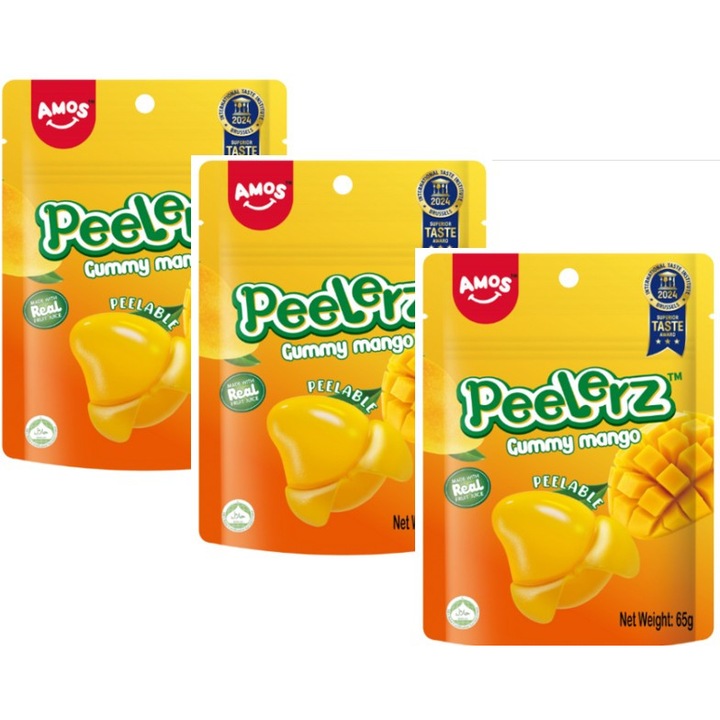 Желирани Бонбони AMOS Peelerz, Mango, 65g, 3 броя