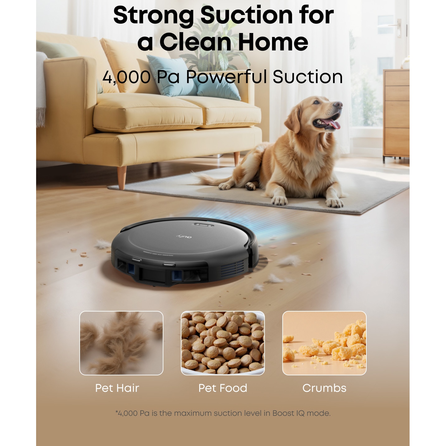 Aspirator robot eufy Robot Vacuum C10, 4000 Pa, Navigatie Lidar, Gri