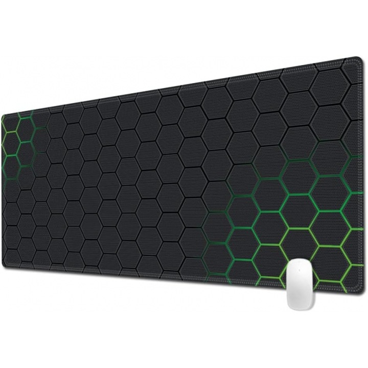 Mouse pad gaming, cauciucat, cusatura pe margine, 90x40cm, verde, PYRAMID