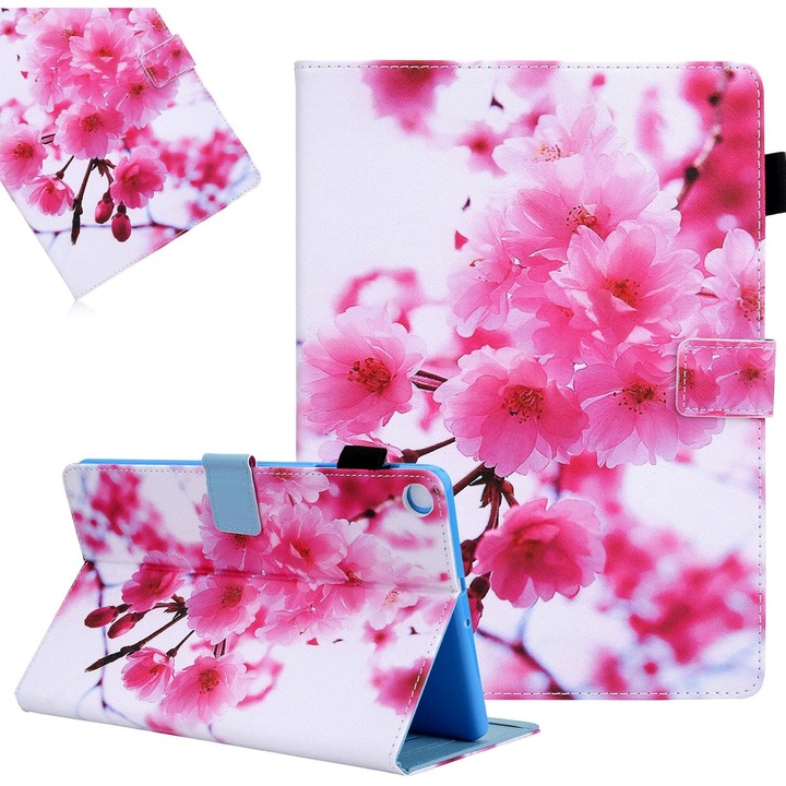 Husa premium Sigloo pentru Apple iPad Mini 7/6 (2024/2021), 8.3", Protectie Completa, Suport Creion, Port Card, Flori