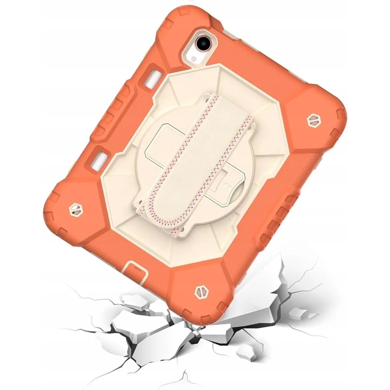 Husa premium Sigloo pentru Apple iPad Mini 7/6 (2024/2021), 8.3", Protectie Completa, Suport Creion, Stand Built -in, Curea Umar, Anti-Soc, Roz Gri