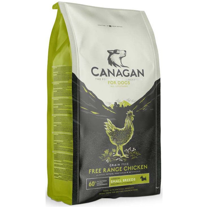 Hrana uscata pentru caini, Canagan, Grain Free Small Breed, cu pui, 6 kg