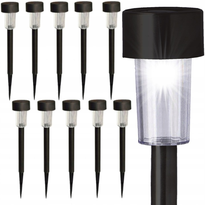Set 10 Lampi Solare Jumi, LED, Negru, 31x4,5cm