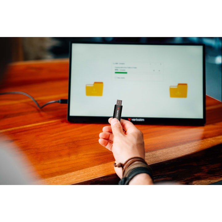 Memorie USB Verbatim V200, Metal, 128 GB, USB 3.2 Gen 1, transfer 200MB/s