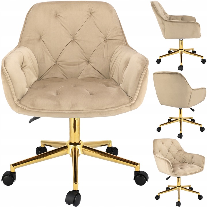 Офис стол Jumi LARGO 323926, бежов, 87x60x62см, регулируем, въртящ се