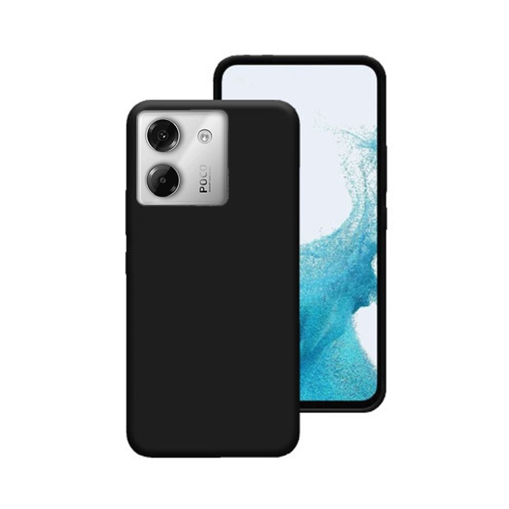 Telefontok kompatibilis Xiaomi Poco M7 Pro 5Gtelefonnal - fekete szilikon hátlap tok