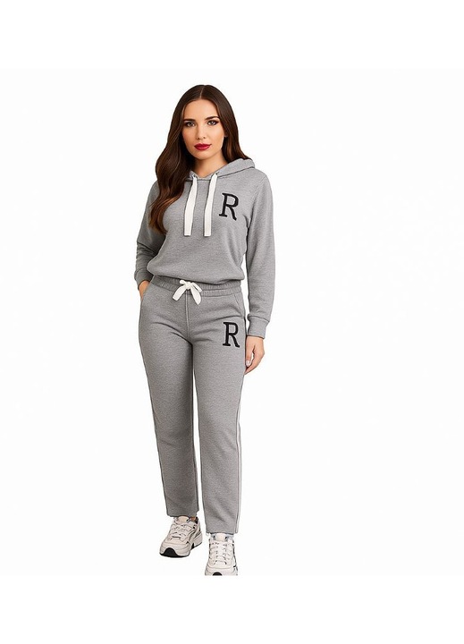 Trening dama de vara bumbac gri, Gri antracit