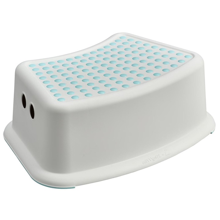 Scaun inaltator tip taburet, multifunctional, plastic polipropilenic, alb/albastru, 37x13x24 cm