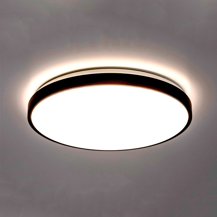 Aplica LED Exterior DOMUS 24W 4000K 2500lm D30cm IP44 Neagra Fucida®