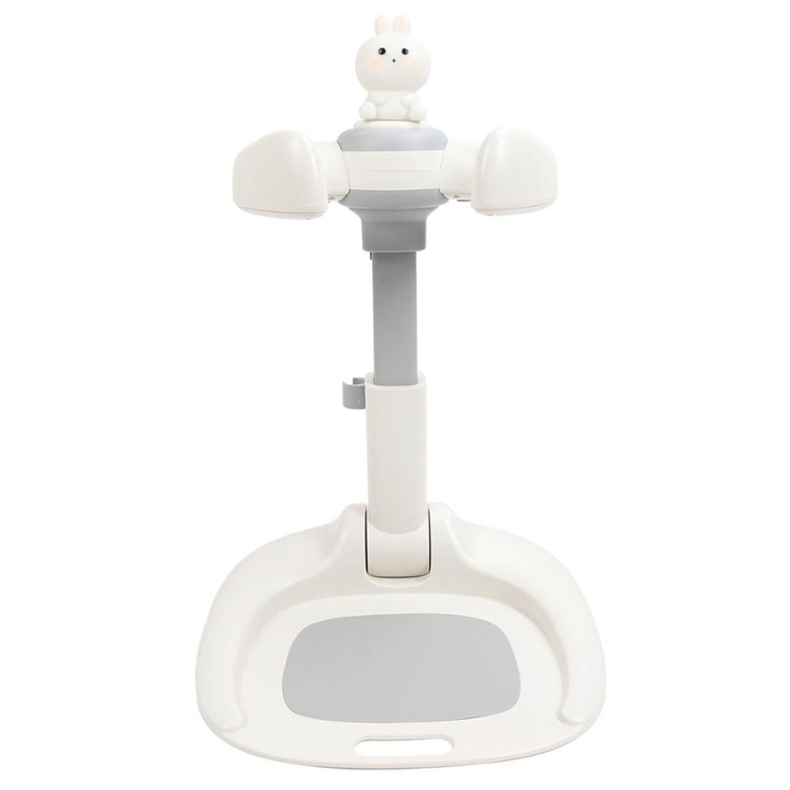 Поставка за душ за деца, 8 - 36 месеца, регулируема височина 43 см - 55 см, регулируеми подлакътници 26 см - 35 см, противоплъзгаща основа, с поставка за душ, сгъваема, бял/сив