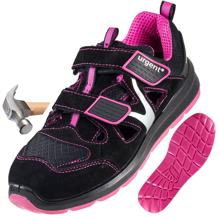 Pantofi de lucru de vara pentru femei, usori, sport, Urgent 307 S1, Roz 36