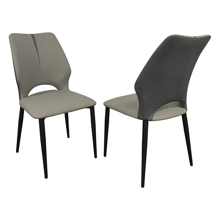 Scaun de dining cu design ergonomic, gri deschis, 48 x 58 x 88 cm