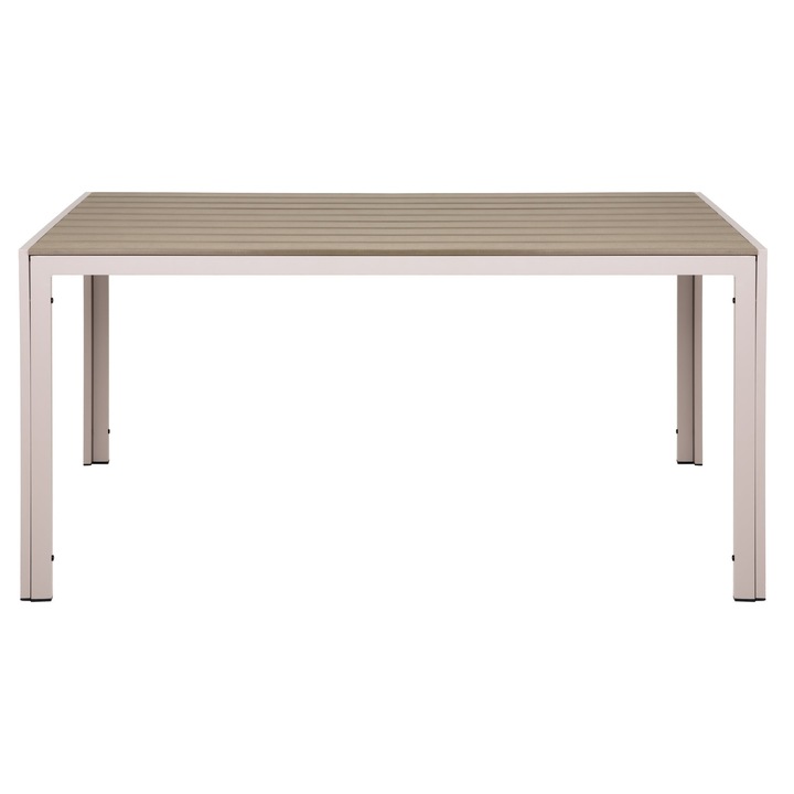 Masa de gradina, aluminiu, bej, 150x90x72,5cm