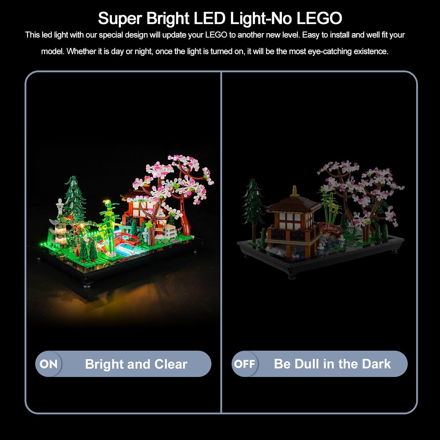 Lumina LED compatibila cu set de constructii Lego Tranquil Garden