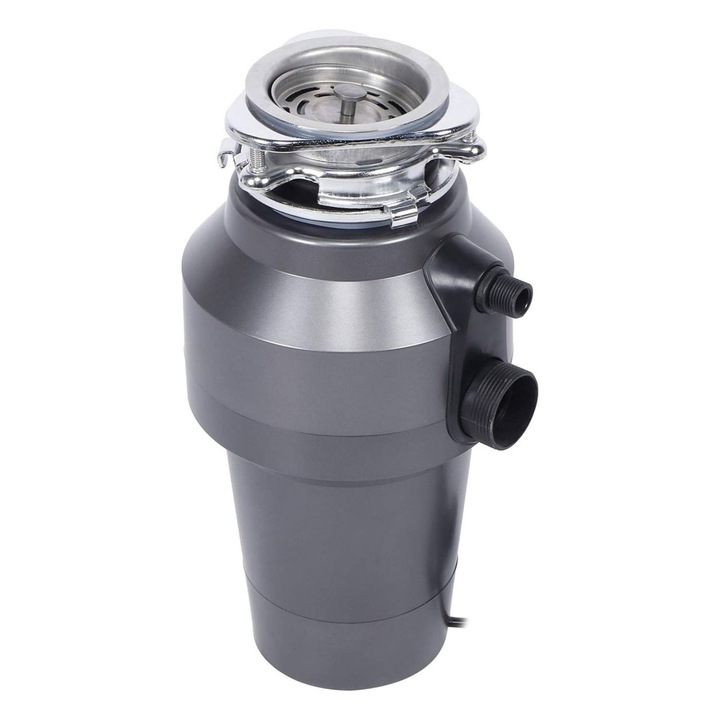 Tocator Deseuri Alimentare, Sunbest, Otel Inoxidabil, ABS, Argintiu, Comutator Pneumatic, Blocare 3 Puncte, Protectie Supraincarcare, Conectare Masina Spalat Vase, Silentios, Eliminare Mirosuri, Kit Montaj, Calitate