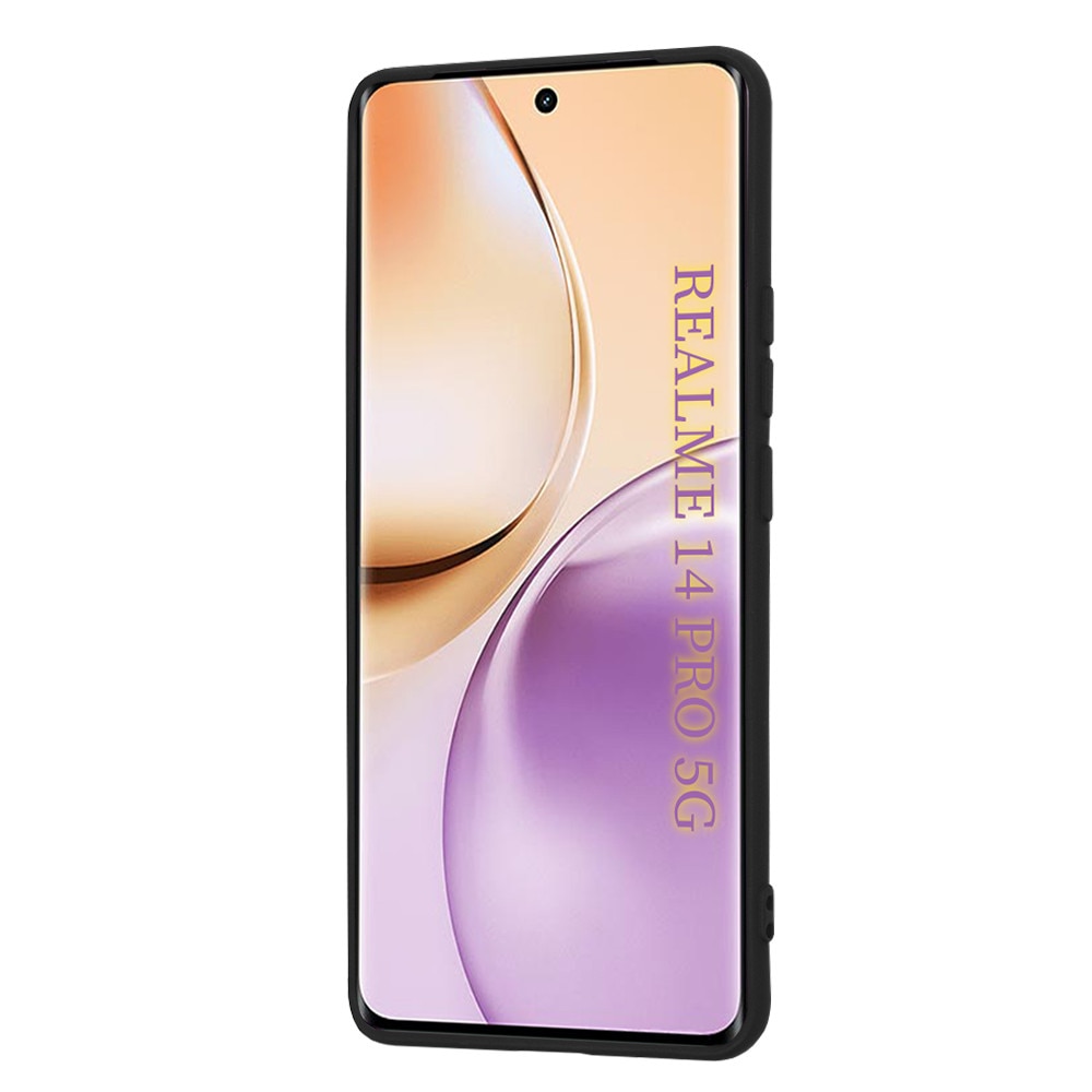 Husa pentru Realme 14 Pro 5G Liquid Silicone subtire captusita cu microfibra anti amprenta protectie camera foto Negru