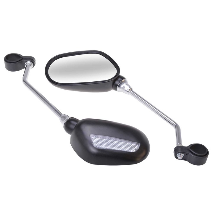 Set 2 oglinzi, stanga si dreapta, pentru bicicleta, trotineta sau scuter cu reflector integrat pe spate