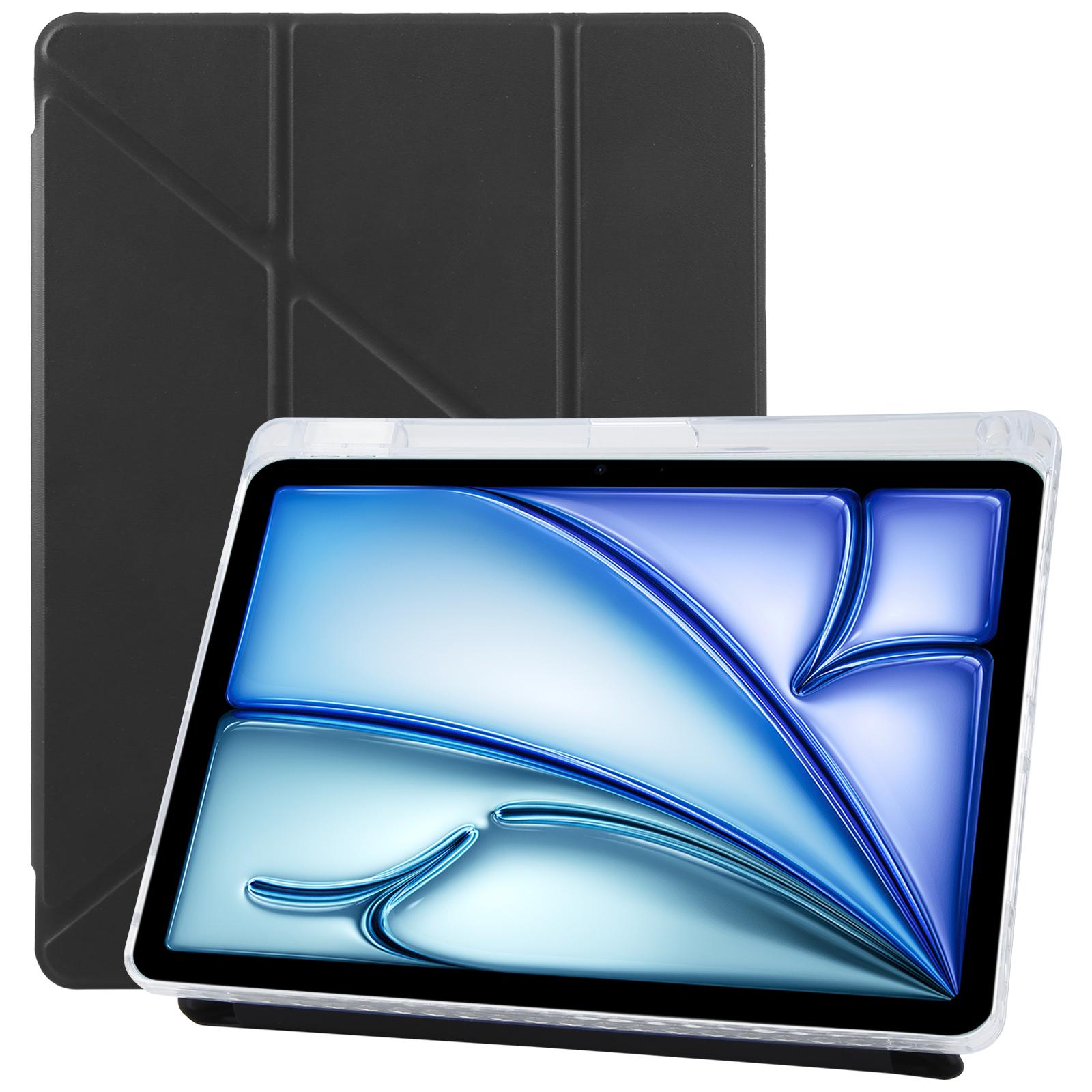 Husa tableta pentru iPad Air 11 2025 / 2024 Seria ZGA, din piele tip Y-Fold cu slot pentru creion (Negru)