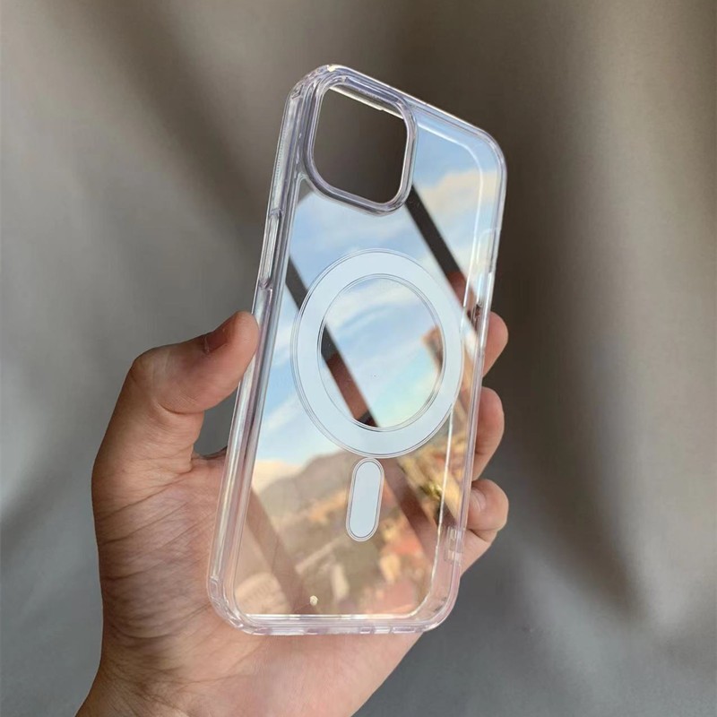 Husă Silicon MagSafe pentru iPhone 14 Pro, By Fitilomania, Antishock, Rezistentă la zgârieturi, Transparentă