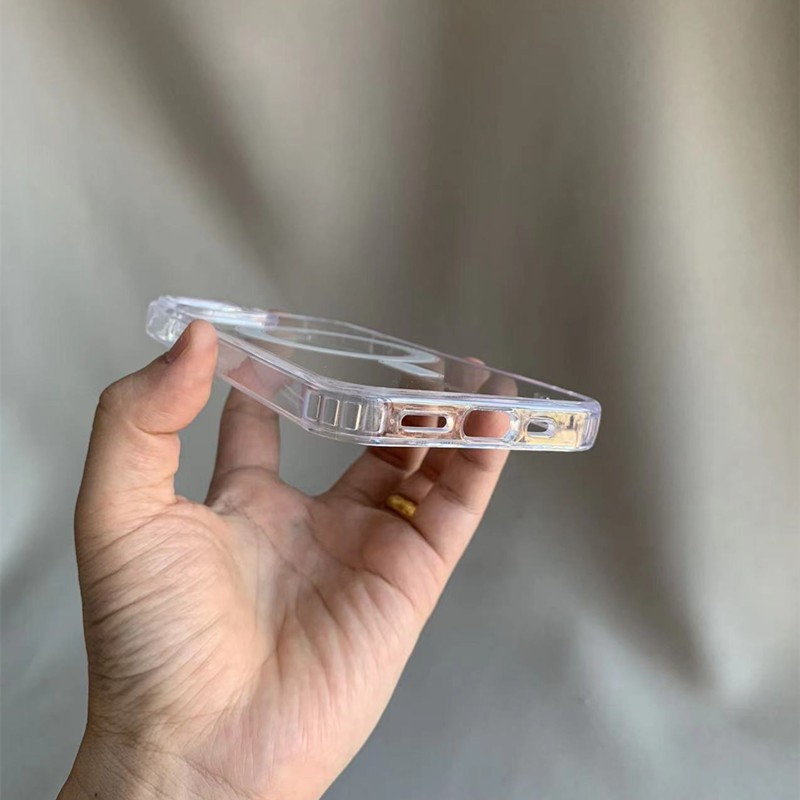Husă Silicon MagSafe pentru iPhone 14 Pro, By Fitilomania, Antishock, Rezistentă la zgârieturi, Transparentă
