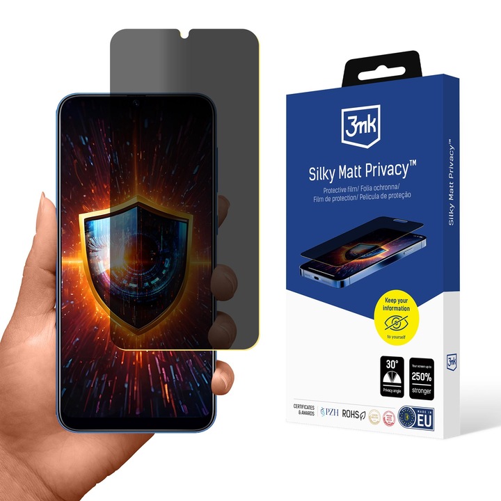 Folie protectie ecran 3mk Silky Matt Privacy, maro, 14x7cm, pentru Samsung Galaxy A40