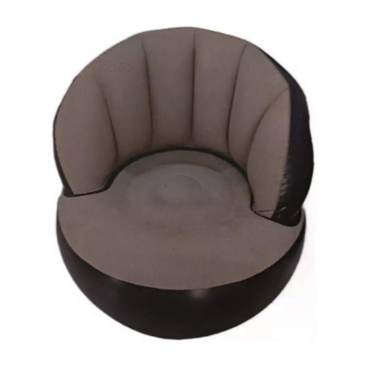 Scaun gonflabil confortabil cu pompa inclusa, design modern, dimensiuni 85x70 cm, ideal pentru interior si exterior, Gri