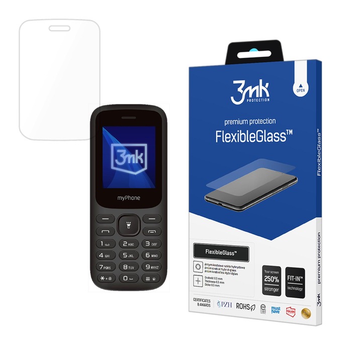 Folii protectie telefoane, 3mk FlexibleGlass, protectie eficienta, antibacterian, transparent, pentru MyPhone 2220