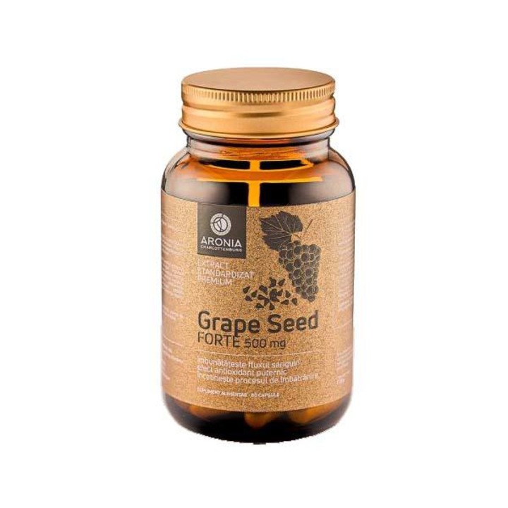 Grape Seed Forte la 500mg — 60 capsule din extract de seminte de struguri cu puternice proprietati antioxidante si antiinflamatoare