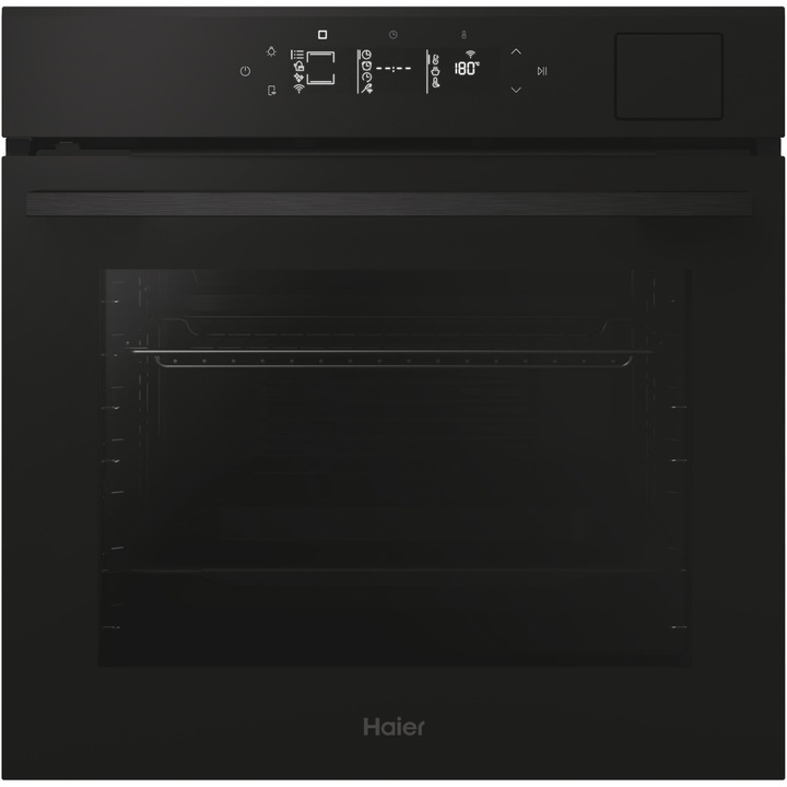 Haier H6 ID46G3SHTB beépíthető elektromos sütő, 78l, 7 sütési szint, Wi-Fi, Steam Cleaning, Teleszkópos vezető, Soft close/Soft open, Click&Clean, A++ energiaosztály, Fekete