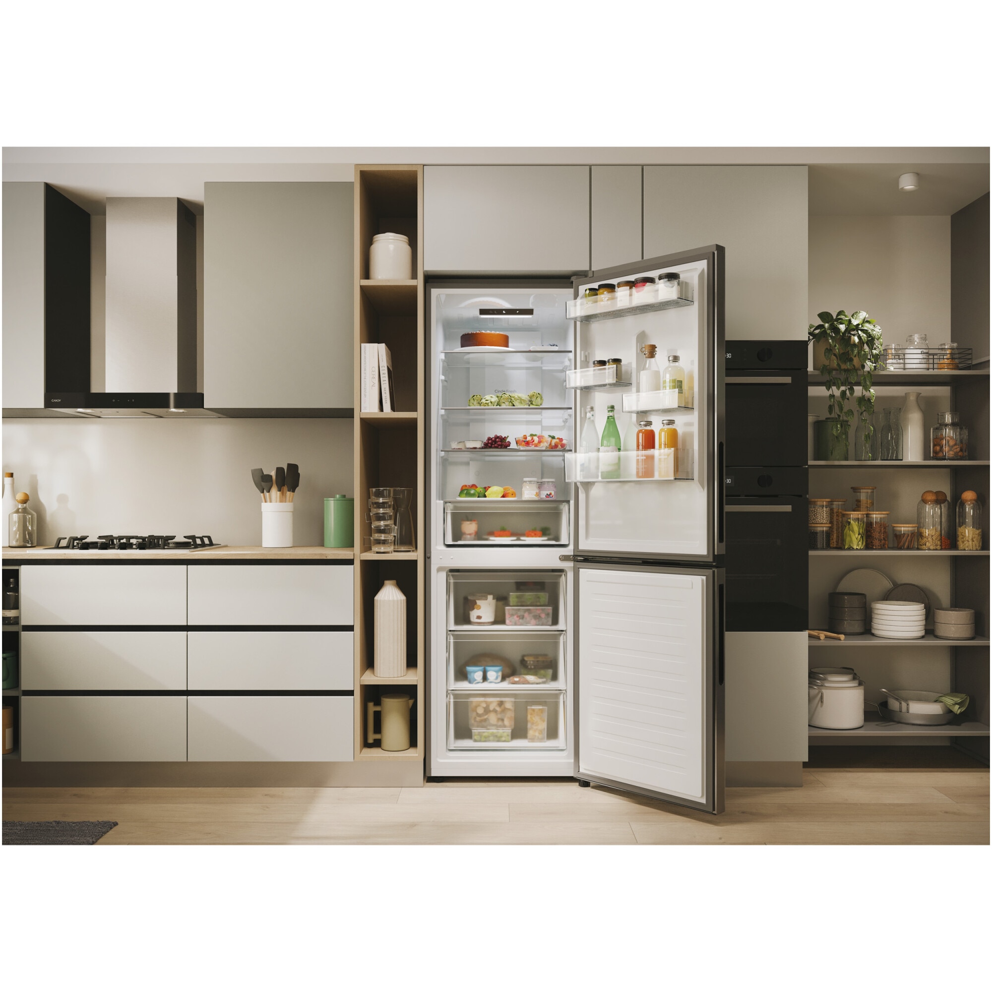 Combina frigorifica Candy ECN2CQTEX186, No Frost, 355 l, H 185 cm