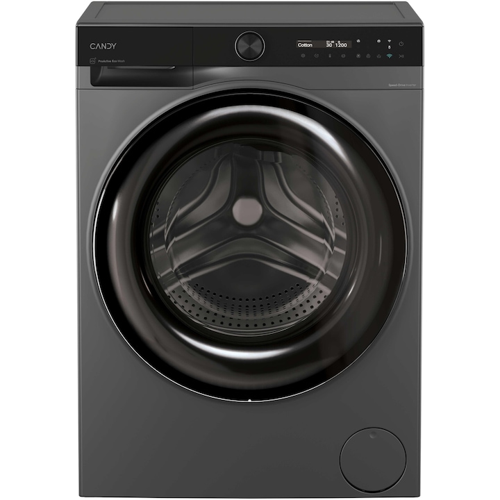 Candy ProWash 700 Slim BS 49SB8G-S mosógép, 9kg, 1400 RPM, 16 program, Inverter motor, Steam, LCD Touch kijelző, Soft Drum, Dual Spray, Quick Wash program, Wi-Fi, A energiaosztály, Antracit