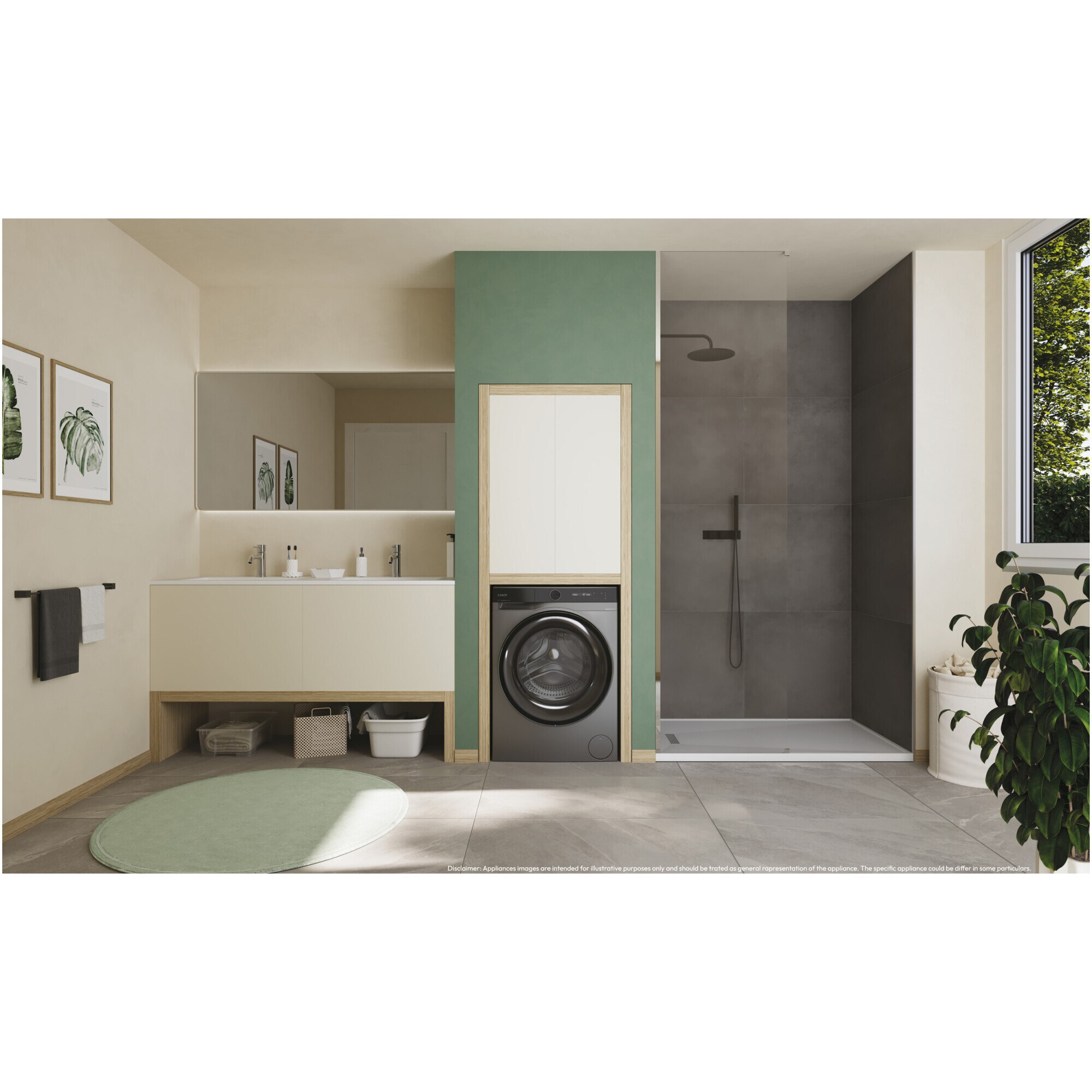 Masina de spalat rufe Candy ProWash 700 slim BS 49SB8G-S, 9 kg, 1400 RPM, 16 programe, Motor Inverter, Steam, LCD Touch display, Soft Drum, Dual Spray, Programe rapide de spalare, Wifi, Clasa A, Antracit