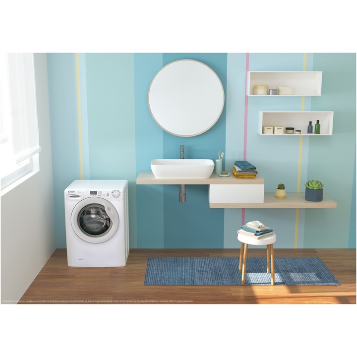 Masina de spalat rufe Candy Easy EY 1291DE/1-S, 9kg, 1200 RPM, Clasa D, Alb