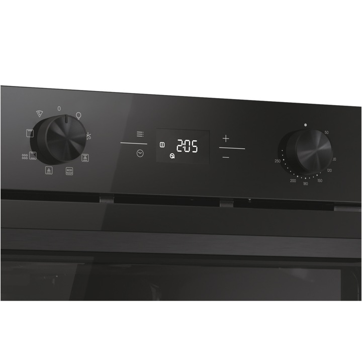 Cuptor incorporabil Candy Titanium CA6 N3T1HTB, Electric, 78 litri, Curatare Hidrolitica, Mod gatire: convectie + ventilare aer, 9 functii, Clasa A+, Negru