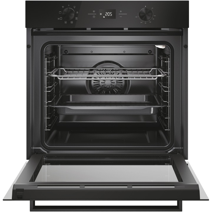 Cuptor incorporabil Candy Titanium CA6 N3T1HTB, Electric, 78 litri, Curatare Hidrolitica, Mod gatire: convectie + ventilare aer, 9 functii, Clasa A+, Negru