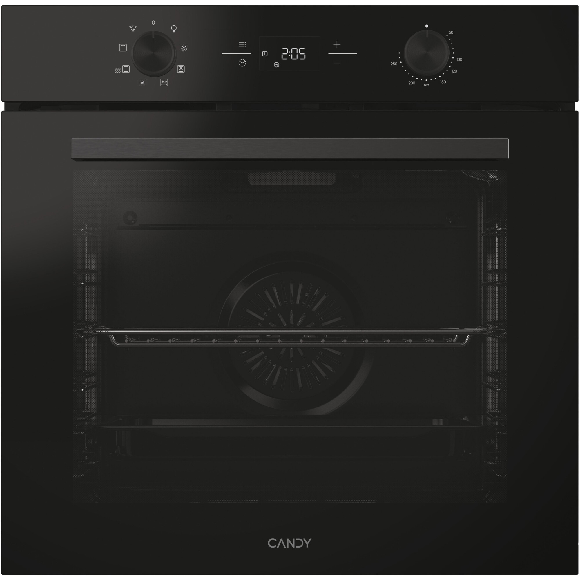 Cuptor incorporabil Candy Titanium CA6 N3T1HTB, Electric, 78 litri, Curatare Hidrolitica, Mod gatire: convectie + ventilare aer, 9 functii, Clasa A+, Negru